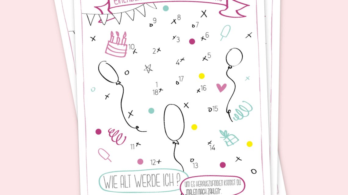 Malen-nach-Zahlen-Einladung-Geburtstag-Kindergeburtstag-Postkarte-Party-Konfetti-Wimpel-Luftballons-Mädchen-Rosa-Online-Shop-6