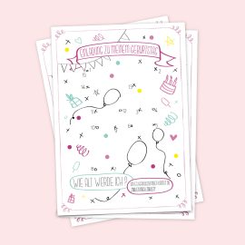 Malen-nach-Zahlen-Einladung-Geburtstag-Kindergeburtstag-Postkarte-Party-Konfetti-Wimpel-Luftballons-Mädchen-Rosa-Online-Shop-7